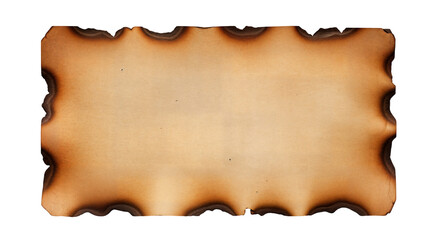 Realistic Burnt paper edge isolated on transparent white background. Burning edge paper texture....