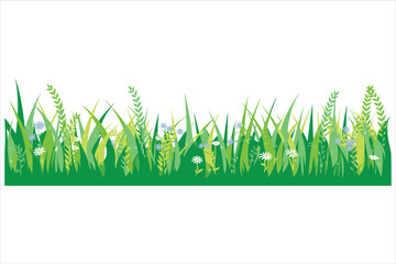 Green Grass Borders Collection Bundle| Green Meadow Nature Elements 