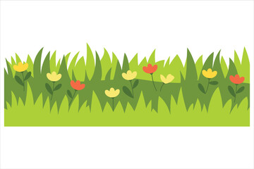 Green Grass Borders Collection Bundle| Green Meadow Nature Elements 