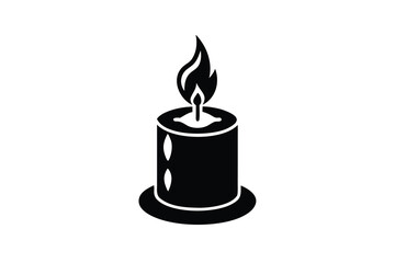 burning candle vector icon