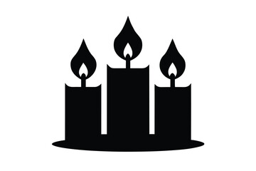 candles with flam vector icon