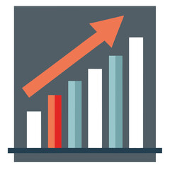 Growth Chart Vector Illustration Upward Arrow and Bar Graph