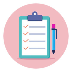 Clipboard Checklist Vector Illustration Task Management Design