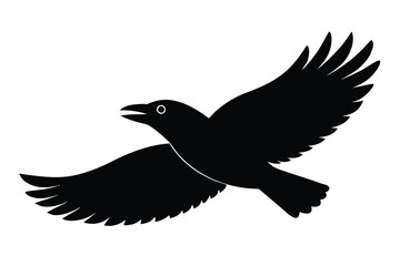 crow flying vector icon