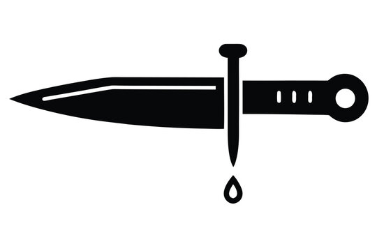 dagger with blood vector icon