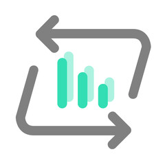 Pixelated icon featuring a teal color file folder surrounded by editing and cropping symbols