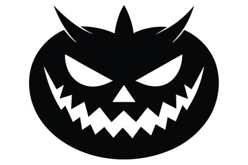 evil pumpkin face vector icon