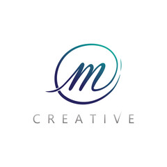 Minimalist M Monogram Logo for Creative Studio and Branding Agency Concepts