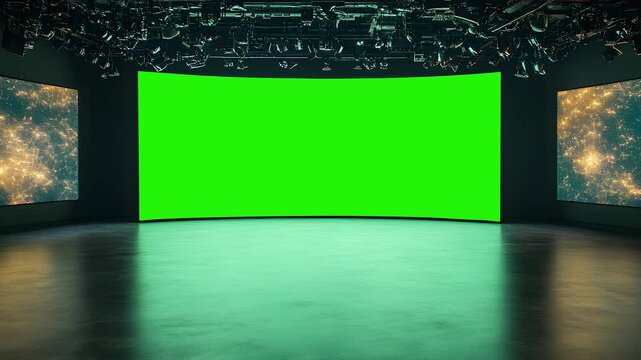 empty stage with spotlights for exhibit