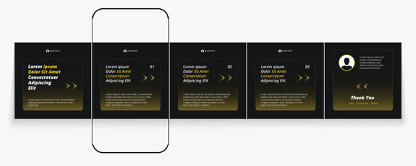 Set of LinkedIn carousel post, social media Instagram carousel post, modern and editable business carousel template design	