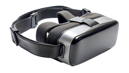 A black and grey virtual reality headset