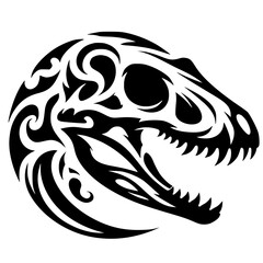 Reptile skull silhouette vector design