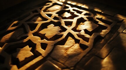 Ornate, sunlit stone carvings