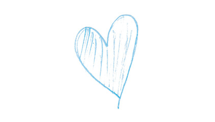 A light blue heart drawn in ink sits on a transparent background.
