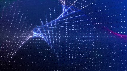 Digital light art installation suitable for backgrounds, wall art, event promotions, website headers, and technology themed designs. Vibrant colors and modern aesthetics. - Powered by Adobe