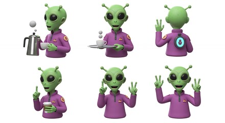 Obraz premium Alien character design digital rendering