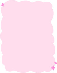 Pastel Pink Bubble Rectangle Frame PNG with Sparkles – Hand-Drawn Empty Romantic Text Background