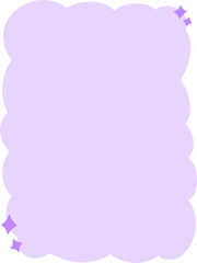 Lavender Bubble Rectangle Frame PNG with Sparkles – Hand-Drawn Pastel Purple Text Background