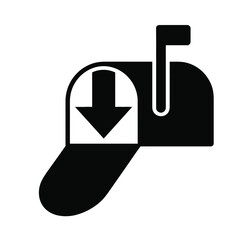 Mail box vector, Christmas related solid design icon