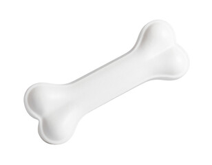 Fototapeta premium Clean White Dog Bone with Subtle Shadow Isolated on White Background PNG