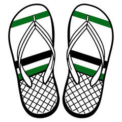 green flip flops
