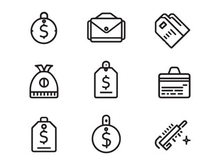 Clean price tag line art graphic for retail business