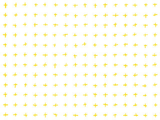 手描き背景　黄色　パターン　十字