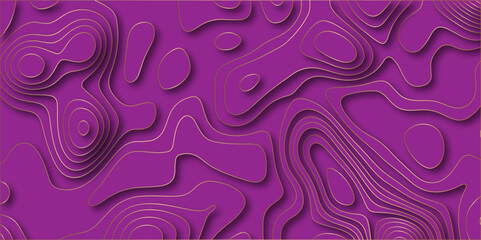 paper cut 3d render topography abstract, beautiful pink Background. geometric map relief texture with curved layers and shadow. Realistic papercut decoration textured with wavy vector design.