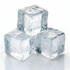 ice cubes on white isolate