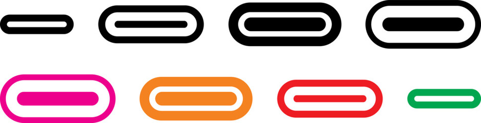 Type c icon. Usb type-c icon set. Vector illustration.