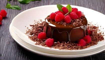 chocolate cake with strawberries