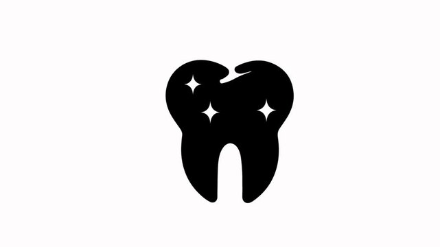 tooth icon  animation  simple flat