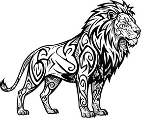 Black lione Vector animal illustration