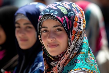 Maghreb women dressed in traditional Berber attire and jewelry