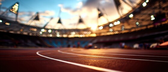 Blurred stadium running track at daytime