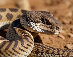 Fototapeta premium closeup of a tiger rattlesnake