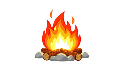 Campfire Night: Cozy Flames and Burning Wood