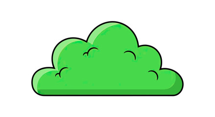 Green Bush Cartoon Illustration