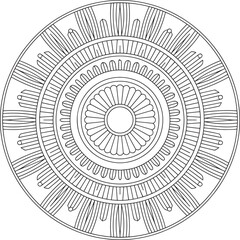 Geometric Radial Mandala Design with Tribal and Ethnic Line Elements, Mandala Pattern, Floral Mandala, Intricate Design, Line Art Circle, Coloring Mandala, Boho Ornament