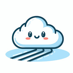 Cute Cartoon Cloud Character Illustration
