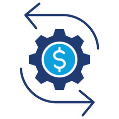 Revenue Flat Blue Icon Vector Illustration