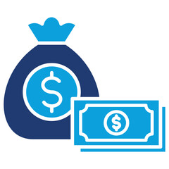Financial Flat Blue Icon Vector Illustration