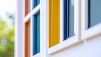 Obraz premium Colorful Windows Architectural Detail