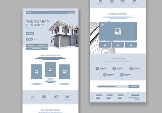 Architecture Farm Landing Page Wireframe