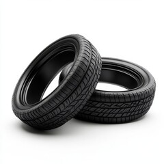 Two black tires stacked