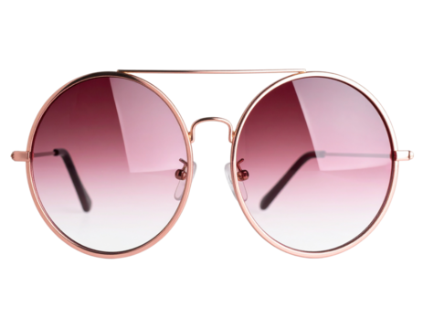 Fashionable Pink Round Sunglasses with Mirrored Gradient Lenses  Transparent PNG