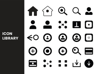 Comprehensive collection of user interface icons for web and app design