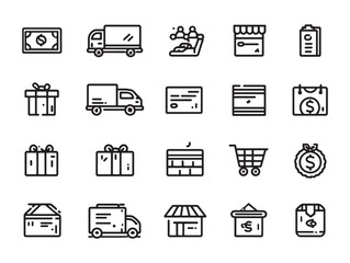 Ecommerce cash on delivery concept in line style