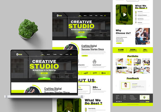 Web Landing Page UI Template for Creative IT Agency