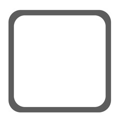 Simple rounded square outline on black background minimalist design element